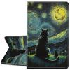 EDGFRTOIO for Kindle Paperwhite 11th Generation Case 6.8" Signature Edition E-Reader 2021, Premium PU Leather Folio Case Slim Shell Folding Stand Cover, Auto Sleep/Wake, Starry Night Cat view 1