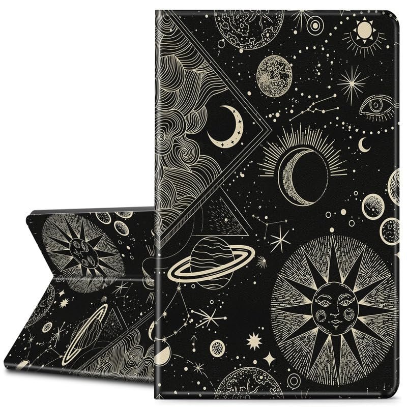 EDGFRTOIO for Kindle Paperwhite 11th Generation Case 6.8" Signature Edition E-Reader 2021, Premium PU Leather Folio Case Slim Shell Folding Stand Cover, Auto Sleep/Wake, Moon Phases
