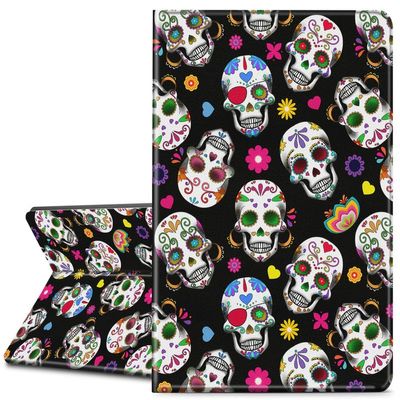 EDGFRTOIO for Kindle Paperwhite 11th Generation Case 6.8" Signature Edition E-Reader 2021, Premium PU Leather Folio Case Slim Shell Folding Stand Cover, Auto Sleep/Wake, Floral Sugar Skulls