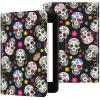 EDGFRTOIO for Kindle Paperwhite 11th Generation Case 6.8" Signature Edition E-Reader 2021, Premium PU Leather Folio Case Slim Shell Folding Stand Cover, Auto Sleep/Wake, Floral Sugar Skulls view 2