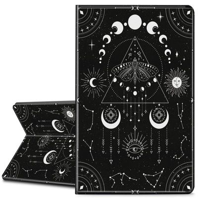 EDGFRTOIO for Kindle Paperwhite 11th Generation Case 6.8" Signature Edition E-Reader 2021, Premium PU Leather Folio Case Slim Shell Folding Stand Cover, Auto Sleep/Wake, Astrology Moth Moon Phase