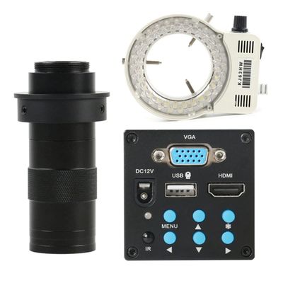 Lab Microscope Slides Industrial Digital 1080P Video Microscope Camera Microscope Parts (Color : 130x Lens with Light C)