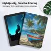 EDGFRTOIO for Kindle Paperwhite 11th Generation Case 6.8" Signature Edition E-Reader 2021, Premium PU Leather Folio Case Slim Shell Folding Stand Cover, Auto Sleep/Wake, Seaside Boat Coconut Trees view 3