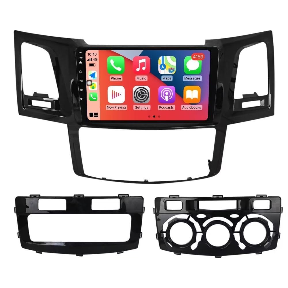6+128GB 8Core Car Radio Stereo for Toyota Fortuner HILUX Revo Vigo 2007-2015 Dash Kit Car GPS Navigation,9" IPS Touch Screen Head Unit with Car-Play & Android Auto