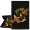 EDGFRTOIO for Kindle Paperwhite 11th Generation Case 6.8" Signature Edition E-Reader 2021, Premium PU Leather Folio Case Slim Shell Folding Stand Cover, Auto Sleep/Wake, Gold Yin Yang Koi Fish view 1