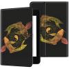 EDGFRTOIO for Kindle Paperwhite 11th Generation Case 6.8" Signature Edition E-Reader 2021, Premium PU Leather Folio Case Slim Shell Folding Stand Cover, Auto Sleep/Wake, Gold Yin Yang Koi Fish view 2