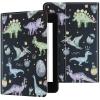 EDGFRTOIO for Kindle Paperwhite 11th Generation Case 6.8" Signature Edition E-Reader 2021, Premium PU Leather Folio Case Slim Shell Folding Stand Cover, Auto Sleep/Wake, Cute Space Dinosaur view 2