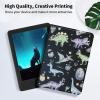 EDGFRTOIO for Kindle Paperwhite 11th Generation Case 6.8" Signature Edition E-Reader 2021, Premium PU Leather Folio Case Slim Shell Folding Stand Cover, Auto Sleep/Wake, Cute Space Dinosaur view 3