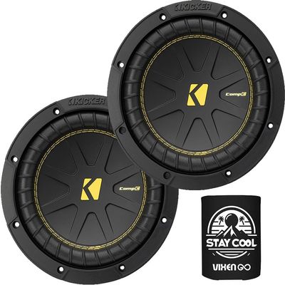 KICKER Subwoofer Package of 2 Items: 8" CompC Subwoofers DVC 4-ohm (Pair) - 2X 50CWCD84 Subs