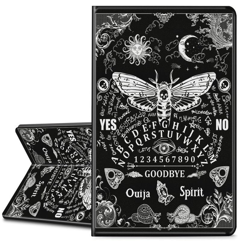 EDGFRTOIO for Kindle Paperwhite 11th Generation Case 6.8" Signature Edition E-Reader 2021, Premium PU Leather Folio Case Slim Shell Folding Stand Cover, Auto Sleep/Wake, Death Moth Spirit Board