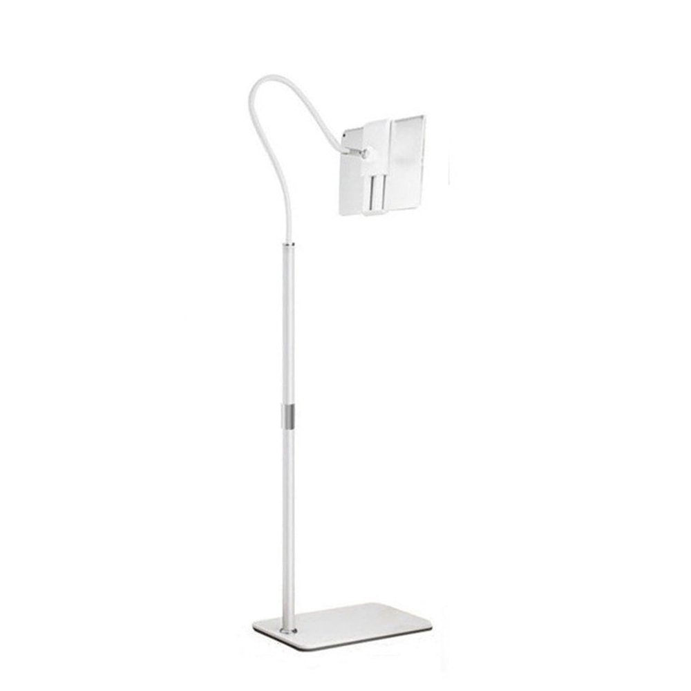 Tablet Floor Stand, Universal Phone Stand Clip, Angle Height Adjustable, with Stable Base, Hands-Free, Compatible with Ipad, Galaxy Tab, Kindle, Cell Phones (4.5''-13.5'')(Size:002,Color:White)