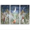 Woodland Nursery Wall Art for Kids Room Deer Fox Bear Moon Star Netural Baby Room Artwork for Boys Girls Forest Mountain Wall Art Nature Animals Adventure Nursery Decor Prints Set of 3 12x16 Inch view 1