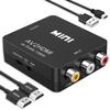 Chodwe RCA to HDMI Converter, 1080P Mini RCA Composite CVBS AV to HDMI Video Audio Converter Adapter, Supports PAL/NTSC for N64 Wii PS2 PS3 Xbox VHS VCR Camera DVD - with HDMI Cable view 1