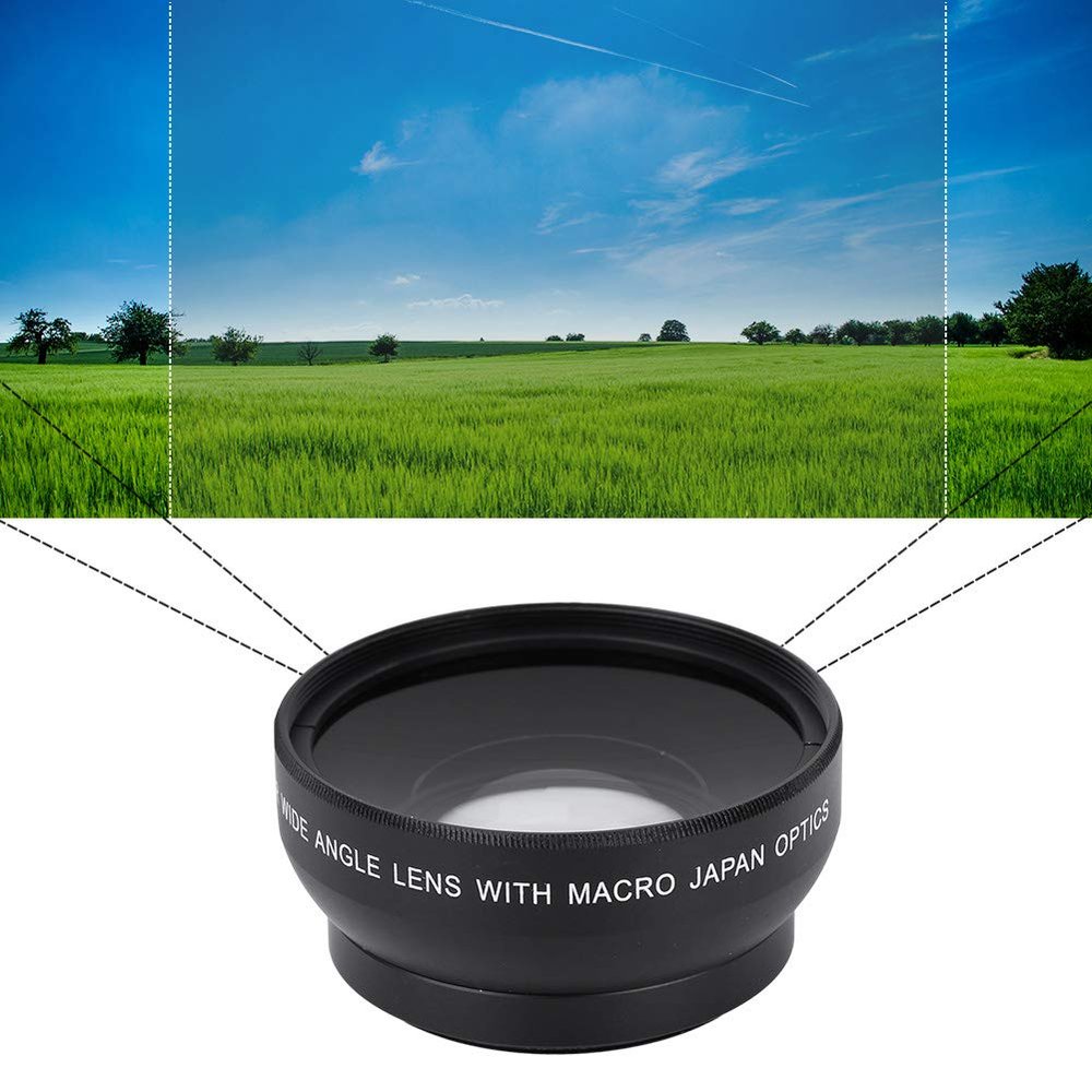 Professional 49mm Camera Lens, 0.45X Wide Angle Lens, Better for 18-55 MM Length Medium and Short Lenses