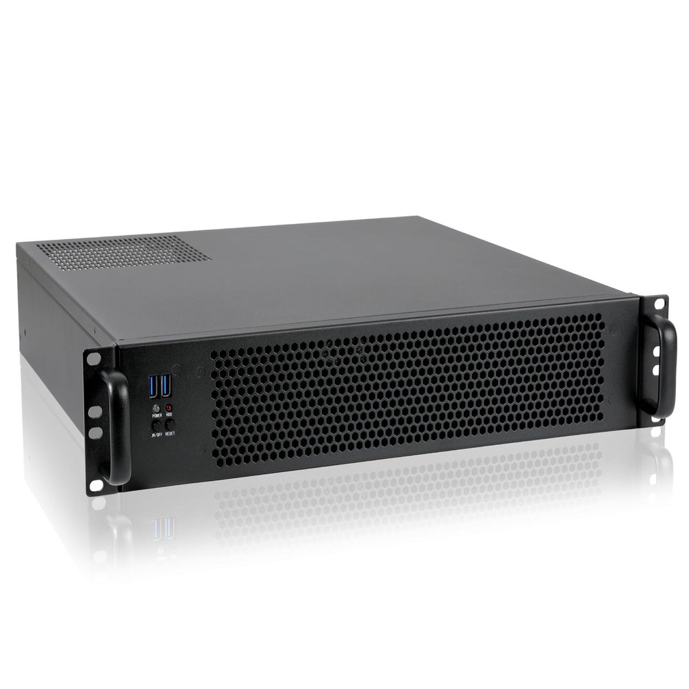 RackChoice MicroATX/Mini-ITX 2U Rackmount Server Chassis max 9x3.5 Bay / USB3.0 with 2.0 Adapter Support ATX PSU Either top or Side Cooling Depth 17.7" Black