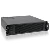 RackChoice MicroATX/Mini-ITX 2U Rackmount Server Chassis max 9x3.5 Bay / USB3.0 with 2.0 Adapter Support ATX PSU Either top or Side Cooling Depth 17.7" Black view 1