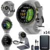 Garmin Approach S70 Golf Smartwatch | AMOLED Display | Shot Execution/Putt Alignment | Golfing System with Approach CT10 Full Kit, Club Tracking System (14 Sensors) and Signature Stand Power Bundle view 1