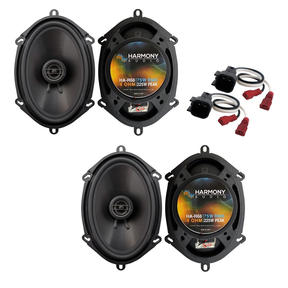 Harmony Audio R68 Compatible with Ford Expedition 2007-2014 Speaker Replacement Front and Rear Car Audio Kit Bundle with Harness
