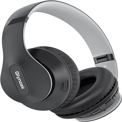 Glynzak Wireless Bluetooth Headphones Over Ear 65H Playtime HiFi Stereo Headset with Microphone and 6EQ Modes Foldable Bluetooth V5.3 Headphones for Travel Smartphone Computer Laptop