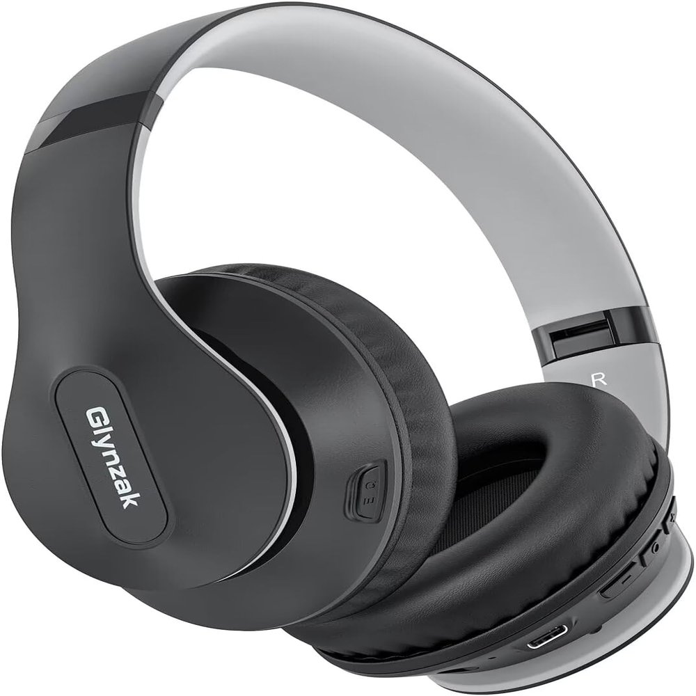 Glynzak Wireless Bluetooth Headphones Over Ear 65H Playtime HiFi Stereo Headset with Microphone and 6EQ Modes Foldable Bluetooth V5.3 Headphones for Travel Smartphone Computer Laptop