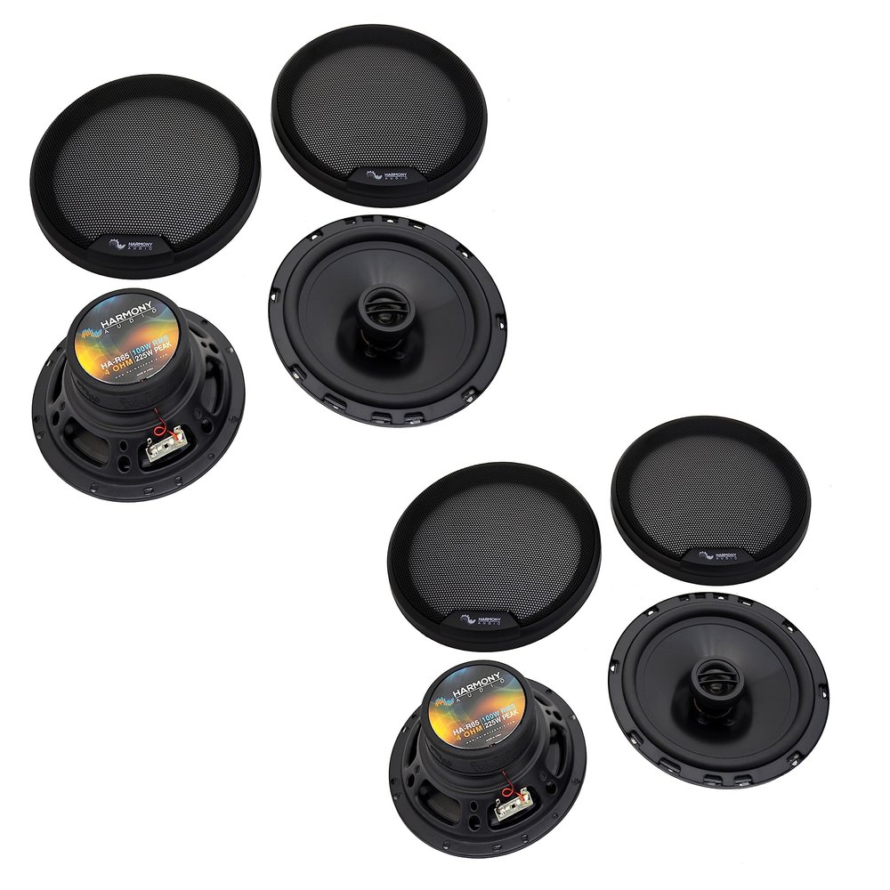 Harmony Audio R65 Compatible with Kia Sorento 2011-2013 Speaker Replacement Front and Rear Car Audio Kit Bundle with Harness