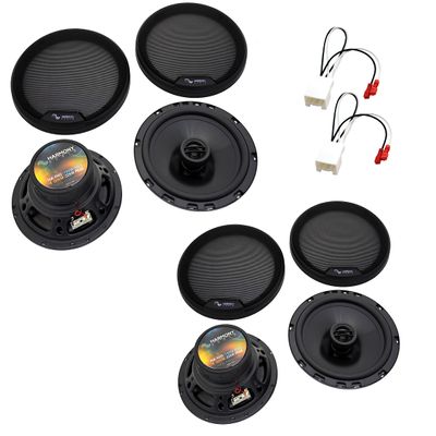Harmony Audio R65 Compatible with Ford Escape 2013-2022 Speaker Replacement Front and Rear Car Audio Kit Bundle with Harness