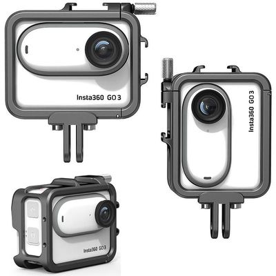 Coyktonty Metal Cage/Metal Protective Frame for Insta360 GO 3/GO 3S,Attachable microphone, fill-in light