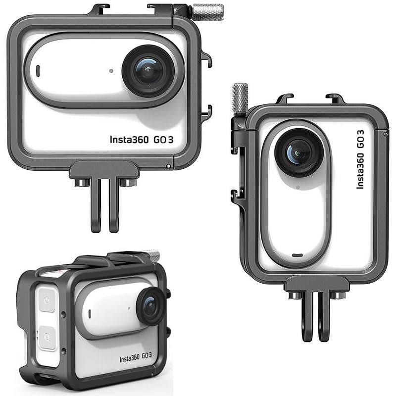 Coyktonty Metal Cage/Metal Protective Frame for Insta360 GO 3/GO 3S,Attachable microphone, fill-in light
