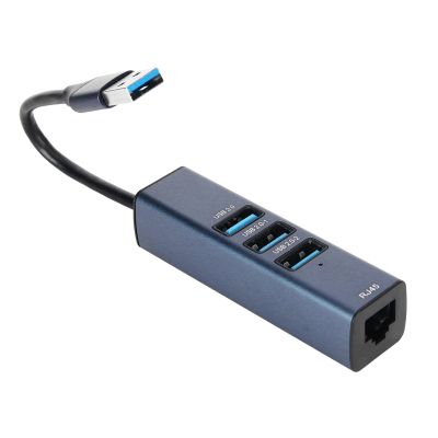 Acogedor USB 3.0 to Ethernet Adapter, USB Docking Station, Ethernet Hub with Gigabit Ethernet, 1000/100 Mbps, with 1 RJ45 Port and 3 USB Ports, for Laptop and Tablet