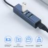 Acogedor USB 3.0 to Ethernet Adapter, USB Docking Station, Ethernet Hub with Gigabit Ethernet, 1000/100 Mbps, with 1 RJ45 Port and 3 USB Ports, for Laptop and Tablet view 3