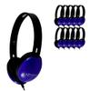 HamiltonBuhl Primo Stereo Headphones 10Pack  Blue | NoiseReducing Ear Cups, ChewResistant DuraCord, Washable Leatherette Cushions, 3.5mm SlimBarrel Plug  Classroom Student Headphones view 1