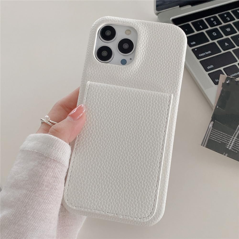 NICRX Luxury Leather Flip Wallet Card Phone Case for iPhone 14 Pro Max 11 12 13 Mini XR X XS 8 7 Plus SE Photo Slot Stand Cover,White,for iPhone 11ProMax