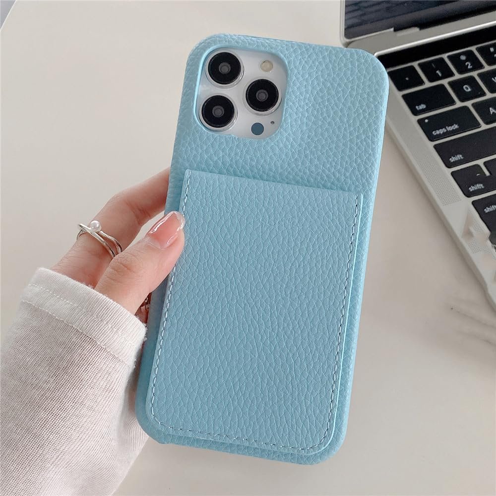 NICRX Luxury Leather Flip Wallet Card Phone Case for iPhone 14 Pro Max 11 12 13 Mini XR X XS 8 7 Plus SE Photo Slot Stand Cover,Blue,for iPhone 14 ProMax