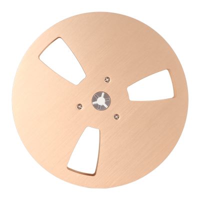 Reel to Reel Take Up Reel, 1/4 7 Inch 3 Hole Aluminum Alloy Empty Reel, Tape Takeup Reel Machine Part for TEAC Reel to Reel Tape (Gold)