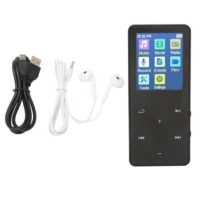 MP3 MP4 Player, Bluetooth 5.0 MP3 Music Player with 1.8inch Touch Screen, 300MAH Lithium Battery, Portable Music Player for Sports (Black)