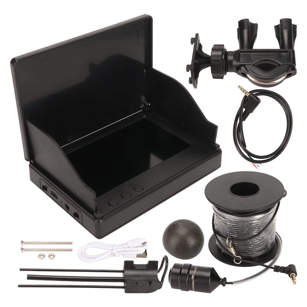 4.3in Fish Finder, Accurate Fish Depth Finder Underwater Fishing Waterproof Fishing Camera with 30M Cable 5000mAh Battery for Ice Lake Sea Fishing