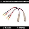 KOOKFJLLZ 2-Packs 1/4 Inch TS Female to Banana Plug, 6.35mm Female Jack to Banana Plug Speaker, Flexible Silicone Audio Banana Plugs for Speaker Wire(6 inch) view 4