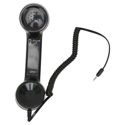3.5mm Retro Telephone Handset,Telephone Receiver for Microphone Speaker, Handheld Multifunction Radiation Retro for Smartphone & Computers (Black)