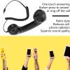 3.5mm Retro Telephone Handset,Telephone Receiver for Microphone Speaker, Handheld Multifunction Radiation Retro for Smartphone & Computers (Black) view 2