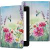 EDGFRTOIO for Kindle Paperwhite E-Reader 10th Generation Case 6.0" 2018, Premium PU Leather Smart Folio Case Slim Shell Folding Stand Cover with Auto Sleep/Wake, Hummingbird Flowers view 2