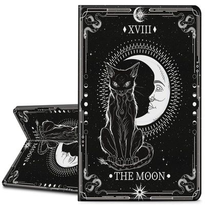 EDGFRTOIO for Kindle Paperwhite E-Reader 10th Generation Case 6.0" 2018, Premium PU Leather Smart Folio Case Slim Shell Folding Stand Cover with Auto Sleep/Wake, Cat Moon Tarot Card
