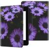 EDGFRTOIO for Kindle Paperwhite E-Reader 10th Generation Case 6.0" 2018, Premium PU Leather Smart Folio Case Slim Shell Folding Stand Cover with Auto Sleep/Wake, Purple Flowers Blooming view 2