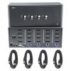 KVM Switch 4 Monitors 4 Computers, 8k Displayport Switch with USB 3.0, Jack, 4 Computers Share a Set of Keyboard, Mouse, Support Windows/Mac/Linux (Quad Monitor) view 1