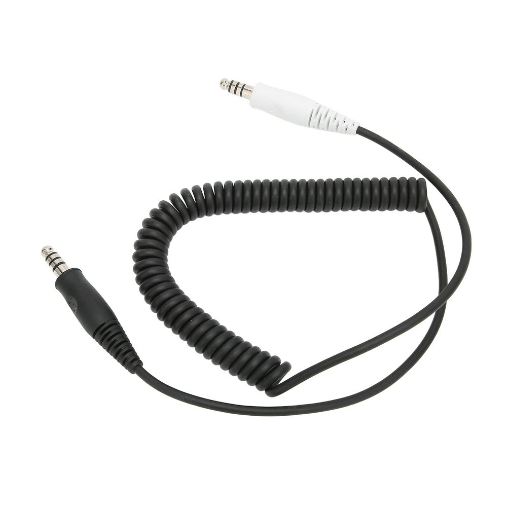 Leapiture Helmet Cord Adapter, Stretch Withstand Coiled Extension Cord Racing Radio Communication Kit Helmet Kit for IMSA Aviation Airplanes