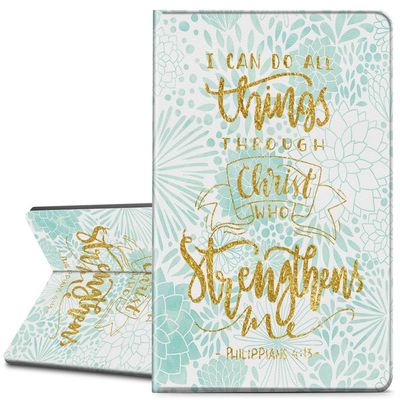 EDGFRTOIO for Kindle Paperwhite E-Reader 10th Generation Case 6.0" 2018, Premium PU Leather Smart Folio Case Slim Shell Folding Stand Cover with Auto Sleep/Wake, Bible Quote Philippians 4:13