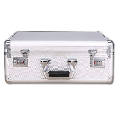 MBROS Aluminium Storage Box Portable Lockable Storage Flight Case with Handle Universal Equipment Storage Box - Black/Silver