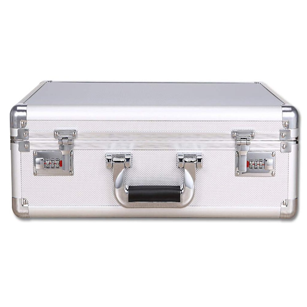 MBROS Aluminium Storage Box Portable Lockable Storage Flight Case with Handle Universal Equipment Storage Box - Black/Silver