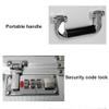 MBROS Aluminium Storage Box Portable Lockable Storage Flight Case with Handle Universal Equipment Storage Box - Black/Silver view 3