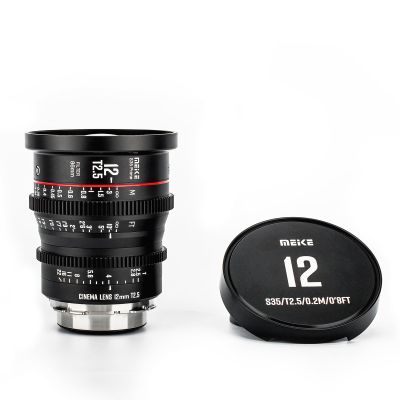 Meike 12mm T2.5 Super 35 Prime Manual Focus Cinema Lens for PL-Mount Cine Camera Compatible with C700 PL, ARRI Amira, Alexa Mini etc.