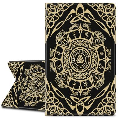 EDGFRTOIO for All New Kindle (11th Generation-2022 Release) Case 6" E-Book Reader Cover, Premium PU Leather Smart Folio Case Folding Stand Cover for Kindle 11 2022/2023, Nordic Viking Mythology
